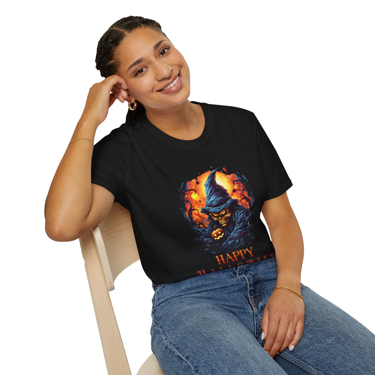 Halloween Graphic T-Shirt, Unisex Softstyle Tee for Fall Celebrations, Spooky Season Apparel, Perfect for Halloween Parties, Trick or [...]