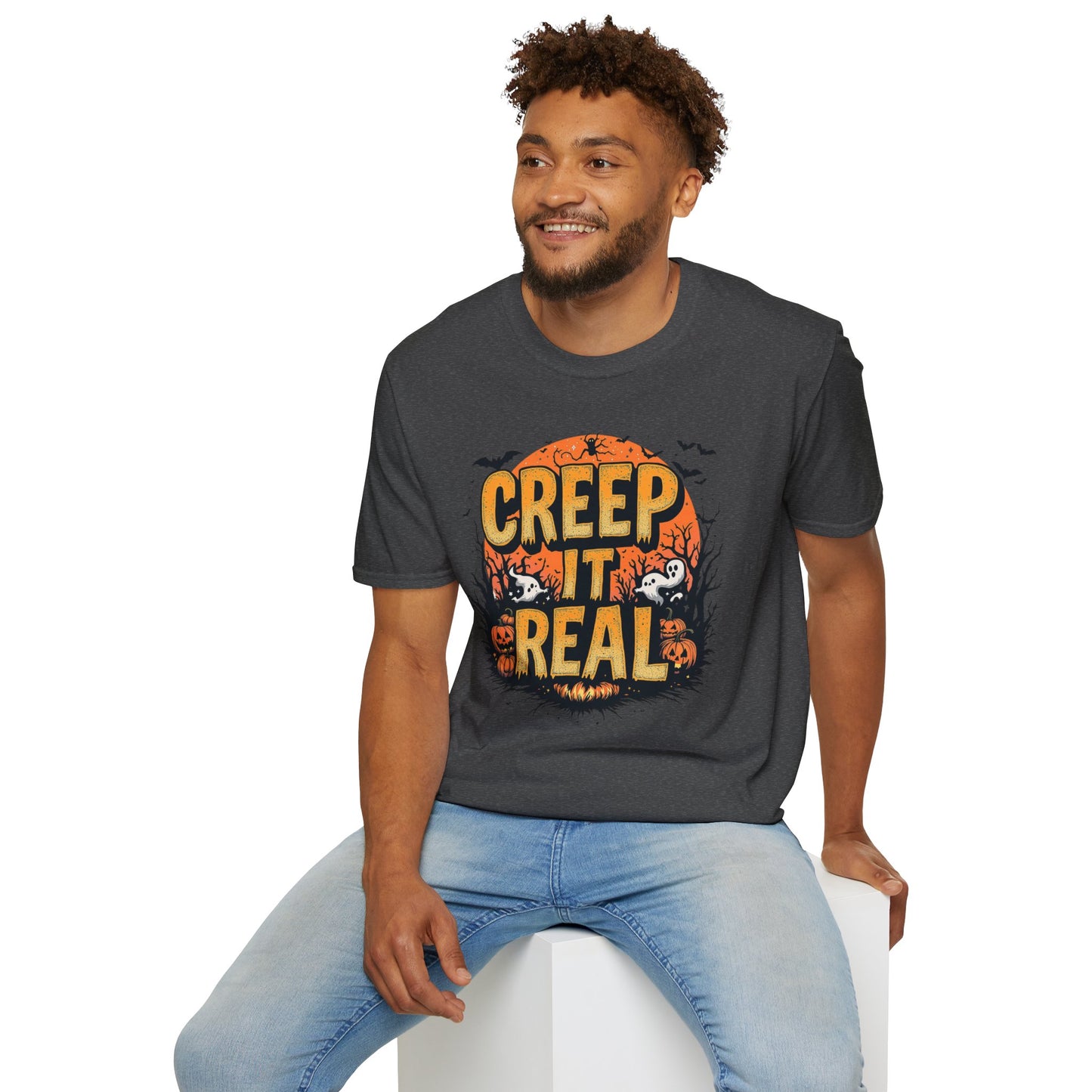 Halloween Creep It Real T-Shirt, Soft Unisex Tee, Spooky Graphic Shirt, Fall Fashion, Haunted House Costume, Gift for Halloween Lovers